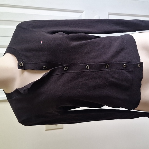 Tommy Hilfiger 100% Cotton Black Button-Up Cardigan Size Medium - Picture 1 of 8